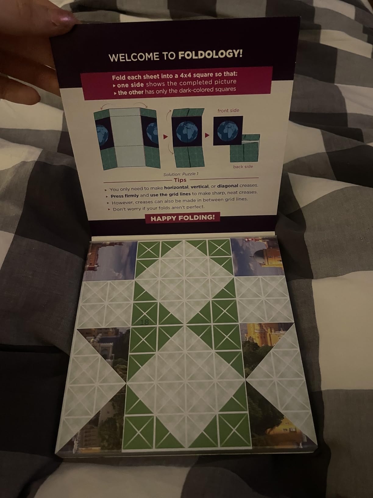 FOLDOLOGY - The Origami Puzzle Game! Brain Teasers for Tweens, Teens & Adults | Travel Game, STEM Toy | Fold the Paper, Complete the Picture | 100 Puzzles | Gift for Ages 10+ customer photo 1