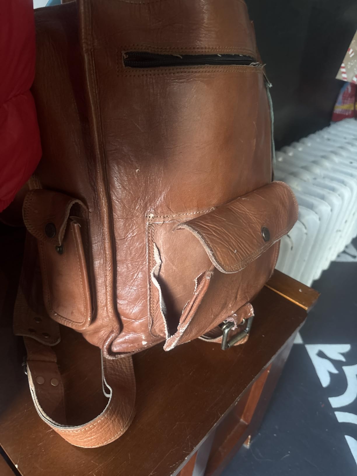 Genuine Top Grain Leather Laptop Backpack for Men and Women, Handmade Veg Tan Vintage Rucksack, Travel Daypack, Gift for Men customer photo 1