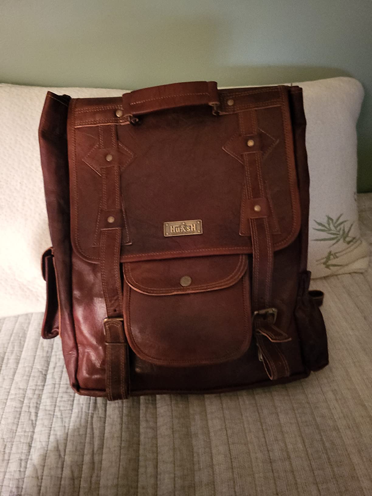 Genuine Top Grain Leather Laptop Backpack for Men and Women, Handmade Veg Tan Vintage Rucksack, Travel Daypack, Gift for Men customer photo 2