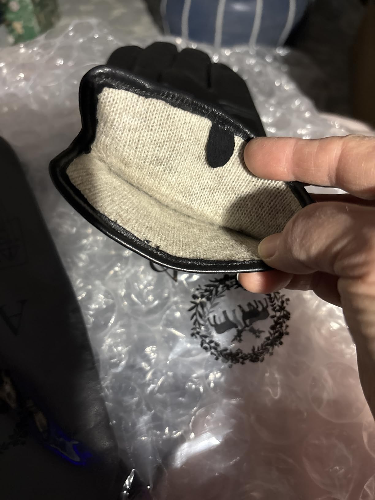 Alepo Genuine Sheepskin Leather Gloves for Men, Winter Warm Touchscreen Texting Cashmere Lined Driving Motorcycle Gloves customer photo 1
