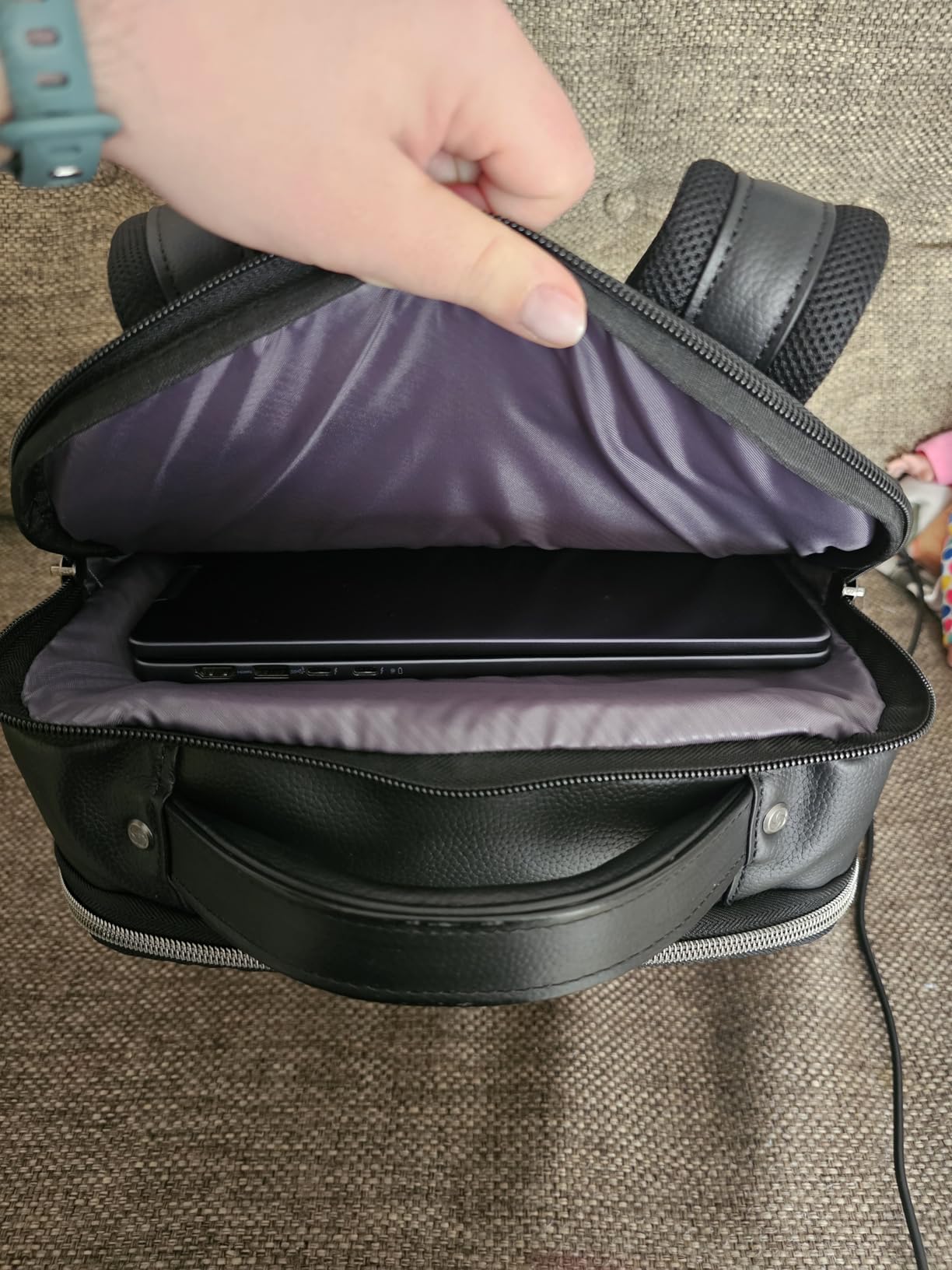 Samsonite Classic Leather Backpack, Cognac , One Size customer photo 2