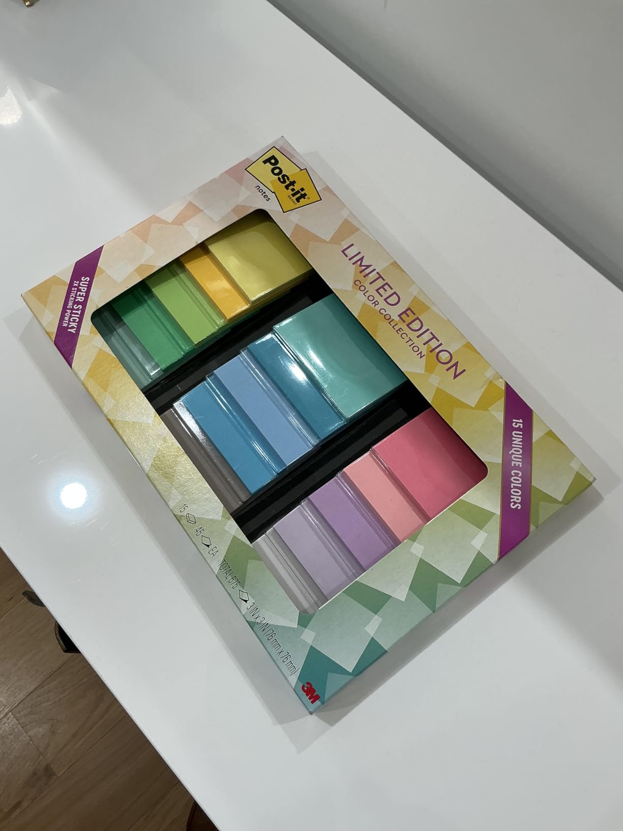 Post-it Super Sticky Notes, 3 x 3 in, Assorted Brights, 15 Pads customer photo 2