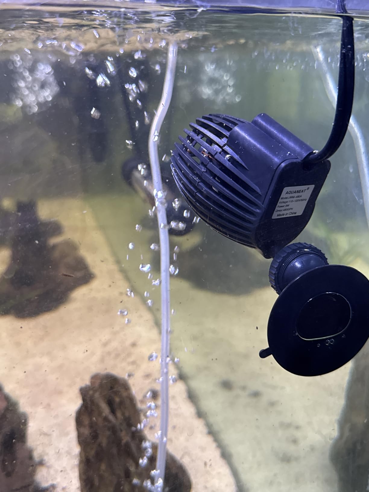 AQUANEAT 2 Pack Aquarium Circulation Pump, 480 GPH Fish Tank Powerhead, Saltwater Wave Maker, Submersible Water Pump with Suction Cup customer photo 2