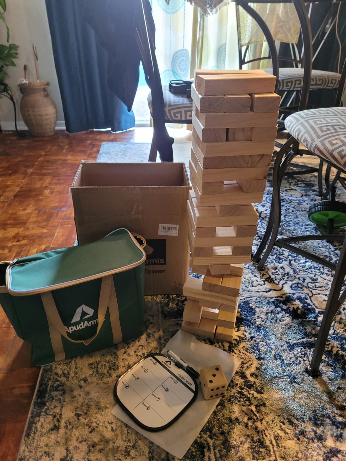 ApudArmis Giant Tumble Tower, 54 PCS Pine Stacking Outdoor Game 4.2FT customer photo 1