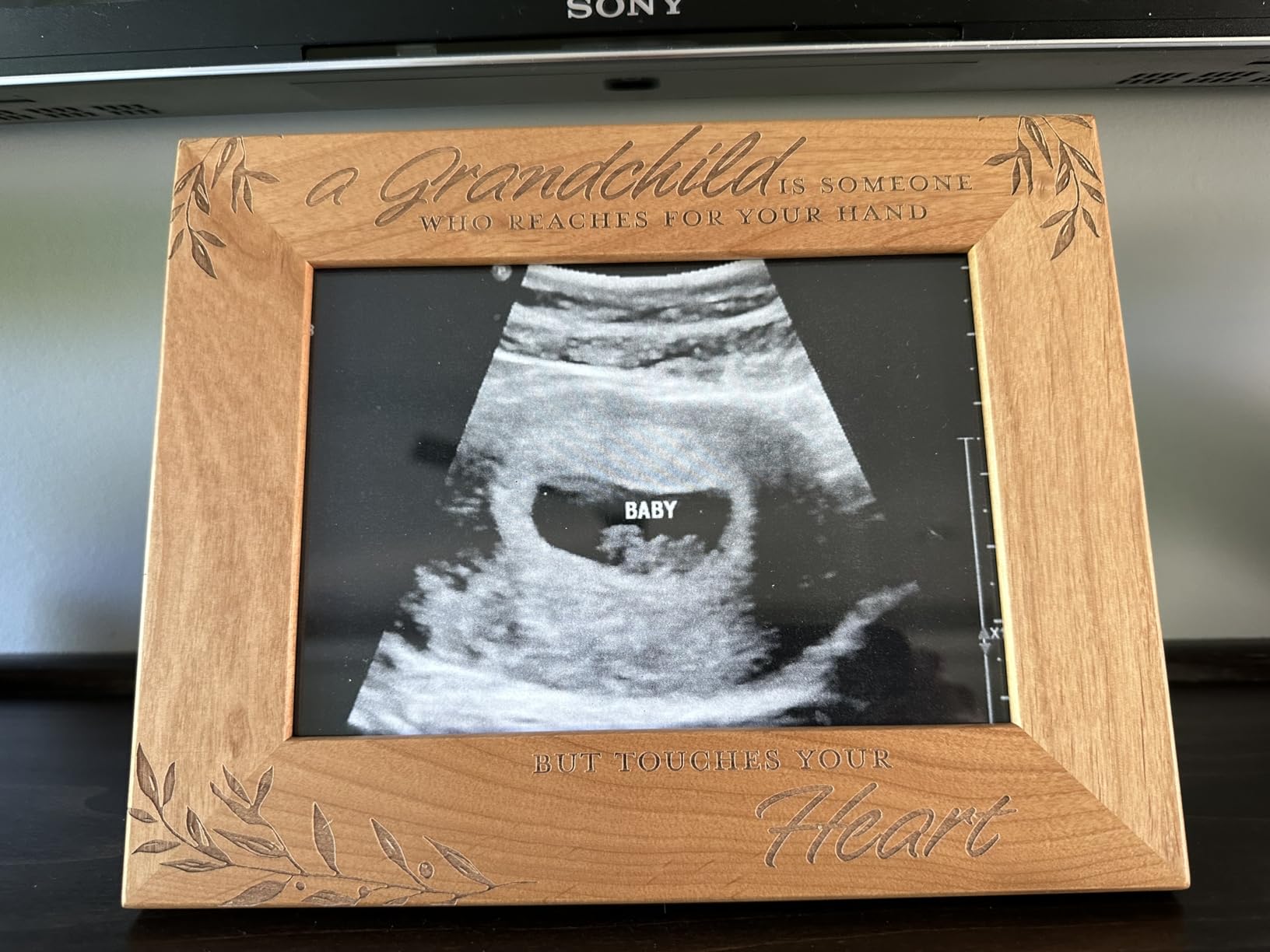 CEDAR CRATE MARKET Grandparent Gifts, Grandparent Picture Frame - Laser Engraved Natural Alder Wood Horizontal Photo Frame, Easel Back, Wall Mount Fits 5x7 Horizontal Portrait Sentimental Gift customer photo 1