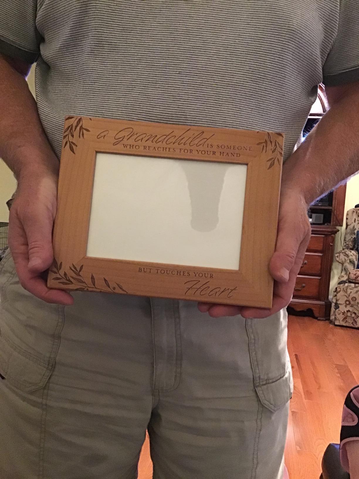 CEDAR CRATE MARKET Grandparent Gifts, Grandparent Picture Frame - Laser Engraved Natural Alder Wood Horizontal Photo Frame, Easel Back, Wall Mount Fits 5x7 Horizontal Portrait Sentimental Gift customer photo 2