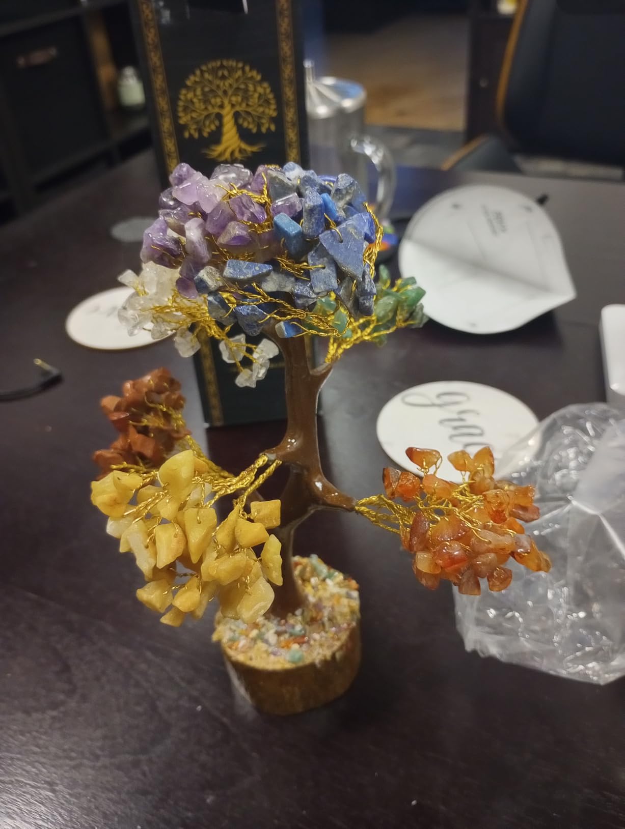 YATSKIA 7 Chakra Tree of Life - Crystals and Healing Stones | Birthday Gifts for Women| Crystal Tree for Positive Energy | Home & Office Decor | Gifts for Mom customer photo 2