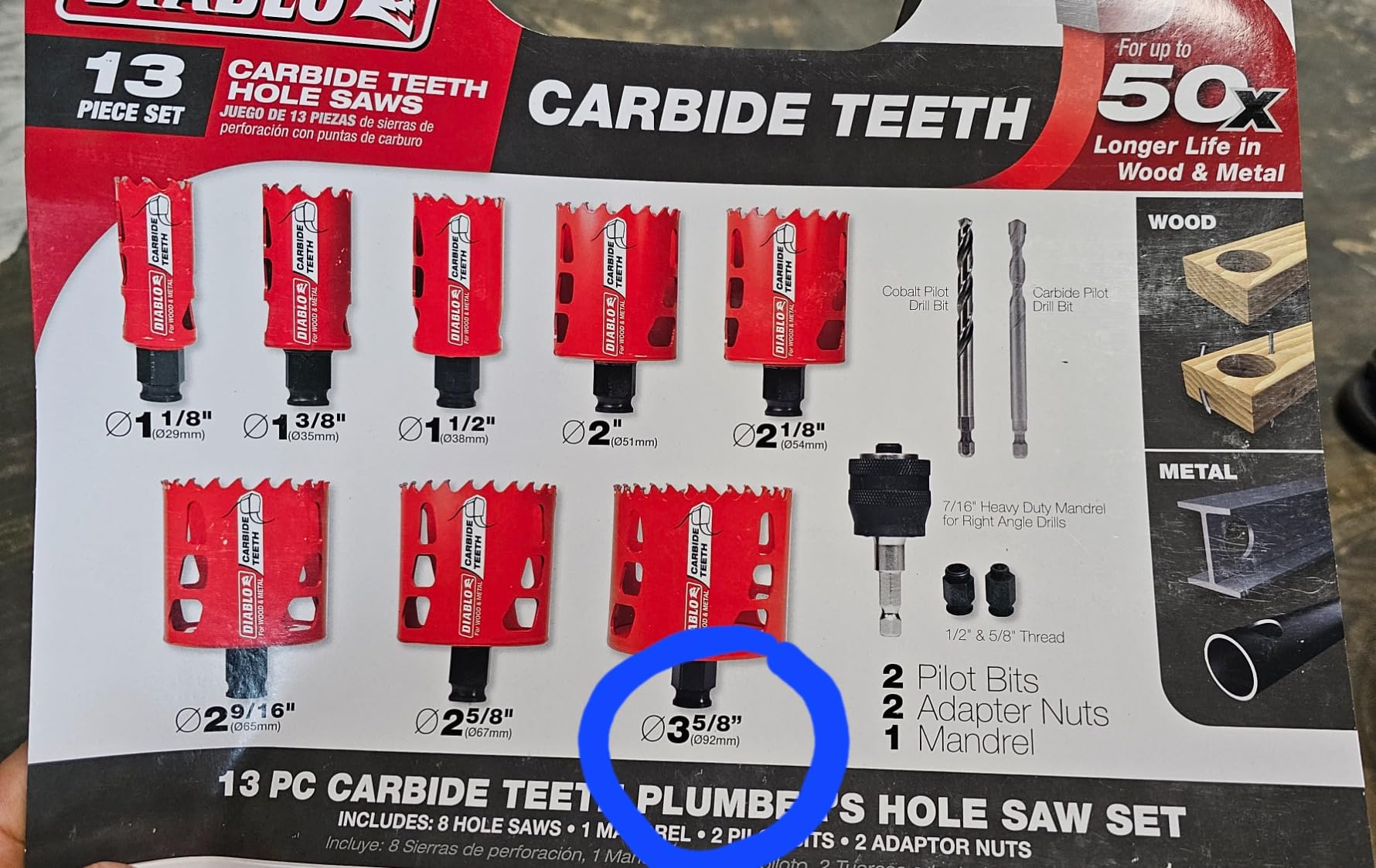 Diablo Carbide Teeth Hole Saw Set - 1