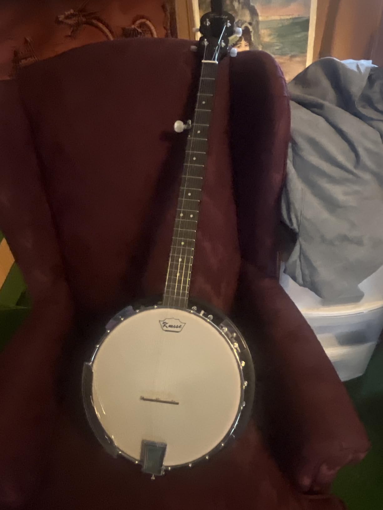 Kmise Banjo 5 String Banjos,Full Size 38 Inch Open or Closed Back with Resonator, Bridge, Strings Pack, Finger Picks, Strap, Case, Tuner Accessories Set Gift Choice for Adults Beginner customer photo 1