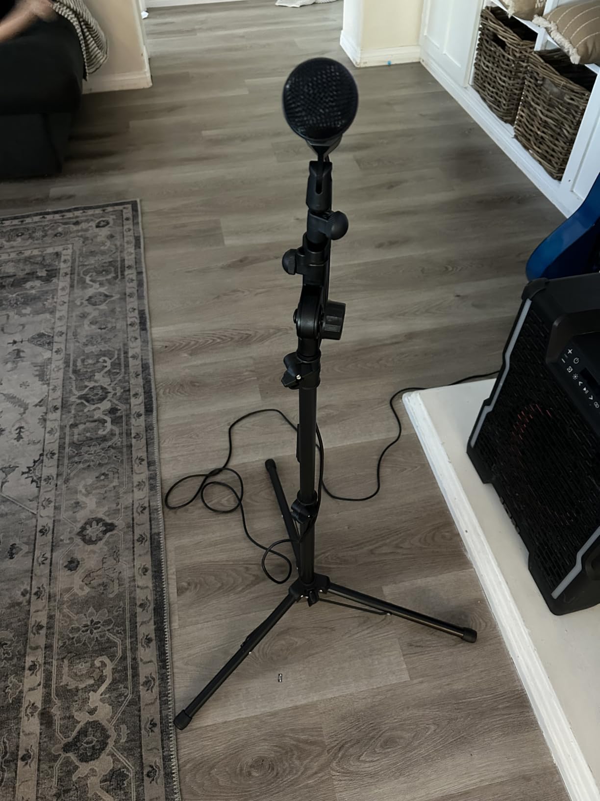 GLEAM Microphone Stand for Light Microphone less than 1 LB - Tripod Boom Arm Mic Stand with Carrying Bag, 2 Mic Clips and Screw Adapter Portable for Singing Performance Wedding Stage and Mic Mount customer photo 1