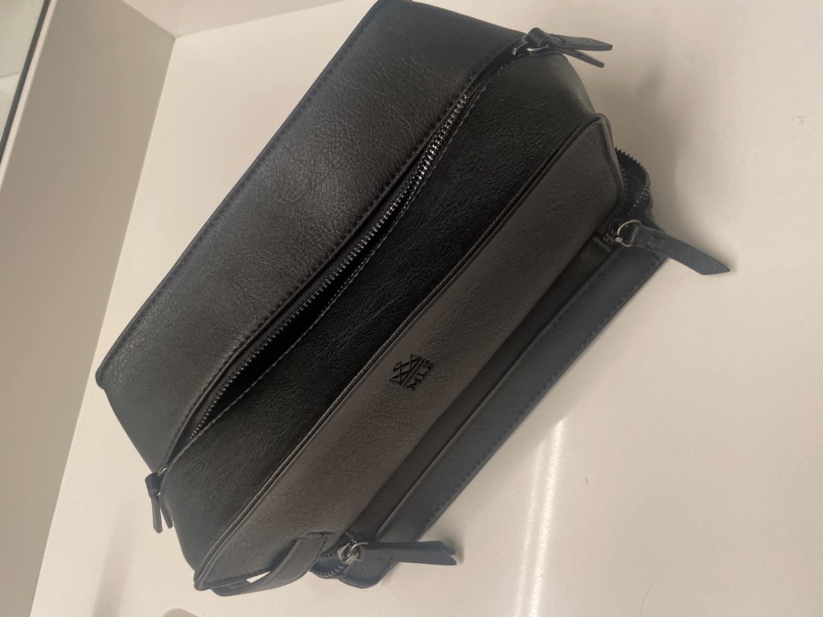MAKE LIFE EXCLUSIVE Men's Leather Toiletry Bag, Travel Dopp Kit, Shave Kit customer photo 1