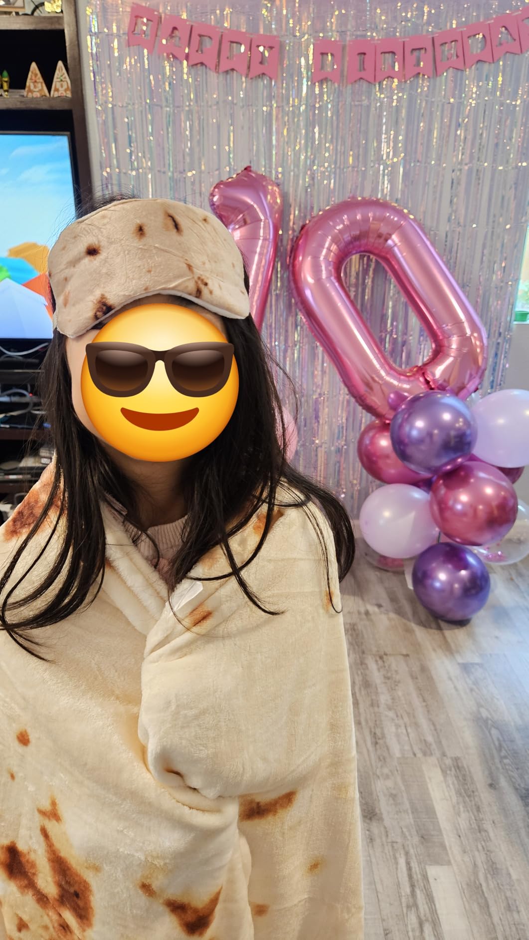 SeaRoomy Burrito Tortilla Blanket, Funny Food Throw Blanket, Round 47inches customer photo 2