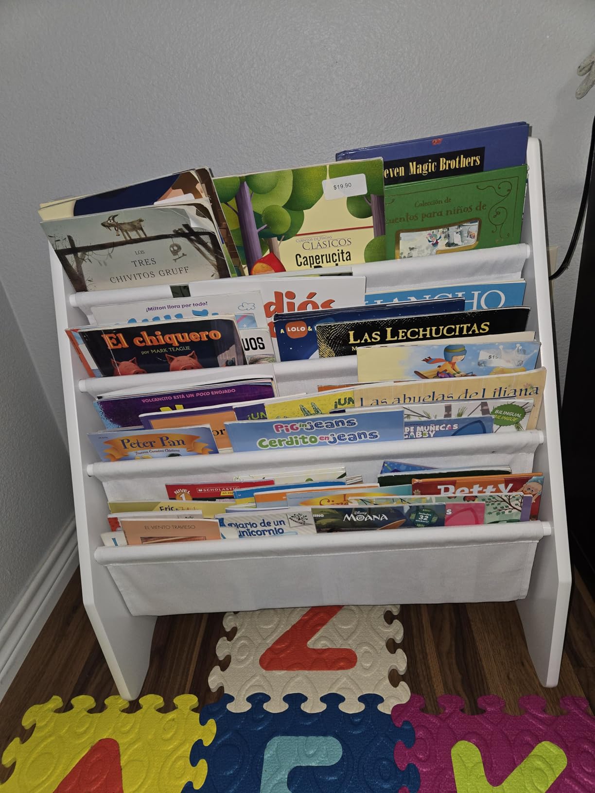 UTEX Kids Bookshelf Storage, Thick Cotton Sling Book Shelf for Kids Rooms customer photo 2