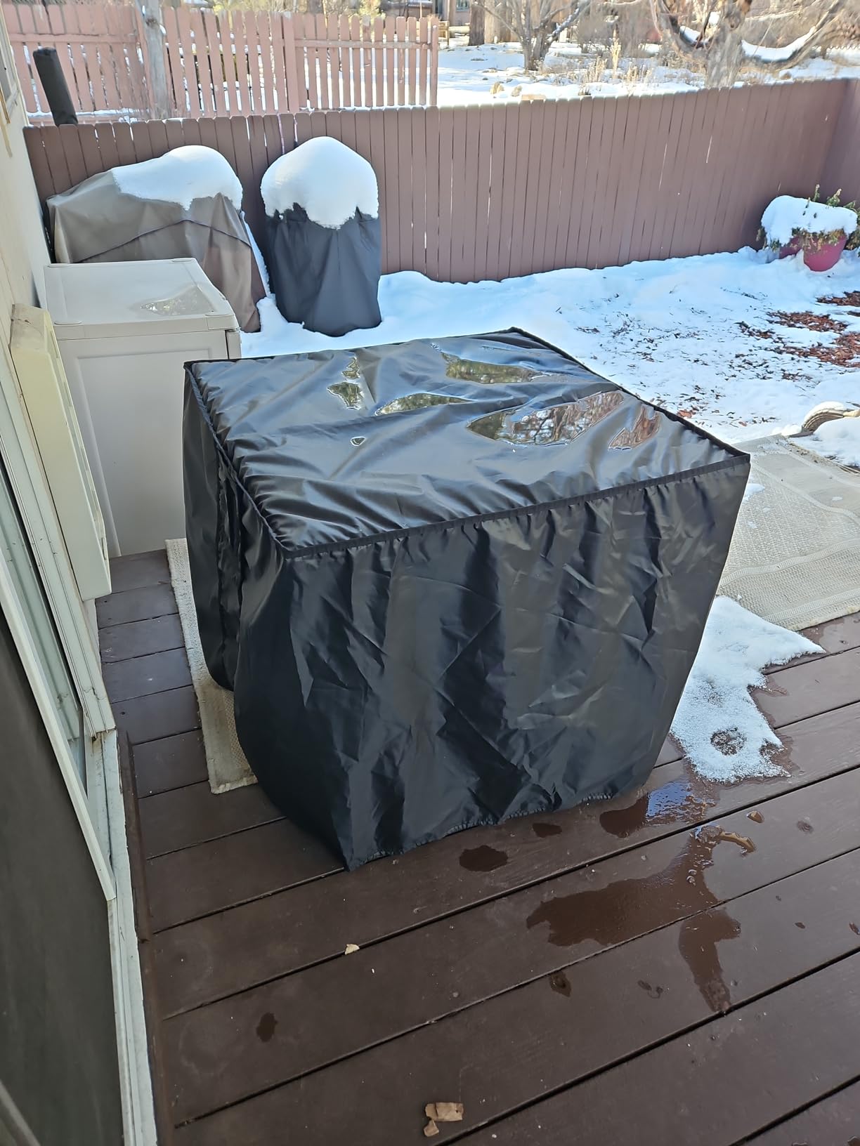 Saking Fire Pit Cover Square Gas Fire Pit Table Cover 28X28 inch customer photo 1