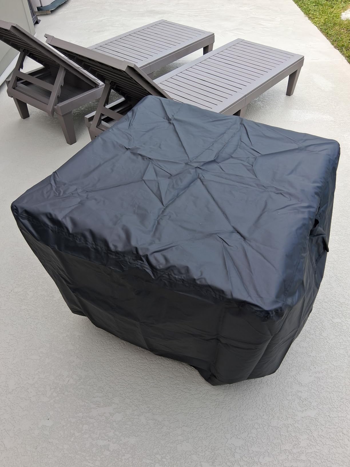 Saking Fire Pit Cover Square Gas Fire Pit Table Cover 28X28 inch customer photo 2
