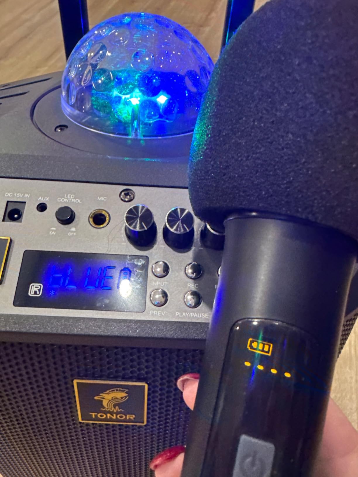 TONOR Wireless Karaoke Machine for Adults, PA System Portable Bluetooth Singing Speaker with 30 m/100 ft Dual Wireless Microphones Microfono, Disco Ball for Home Karaoke, Party, Class and Church K20 customer photo 1