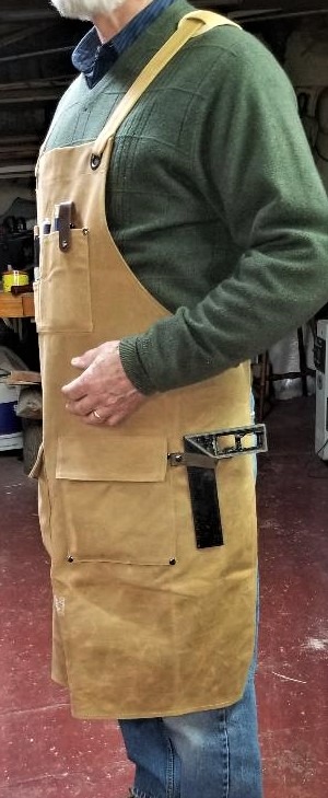 Waxed Canvas Shop Apron for Men & Women.Woodworking Aprons Heavy Duty Work Apron with Pockets. Big Bulk Tool Apron with Adjustable Cross-Back Strap.Adjustable S to XXL (Brown) customer photo 1