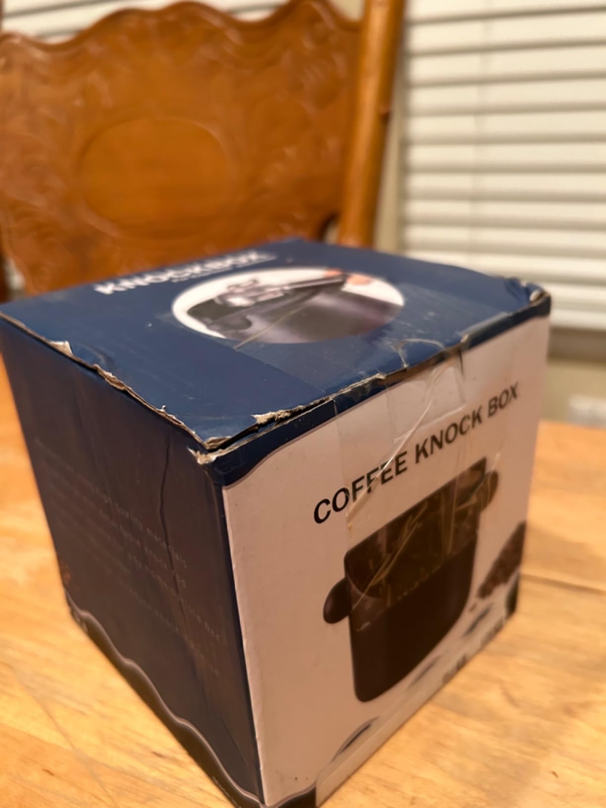 Coffee Knock Box, Espresso Knock Box, Coffee Bin, Espresso Dump Bin, 4.8 Inch Shock-Absorbent Durable Barista Style Espresso Knock Box with Removable Metal Knock Bar and Non-Slip Base(Round) customer photo 1