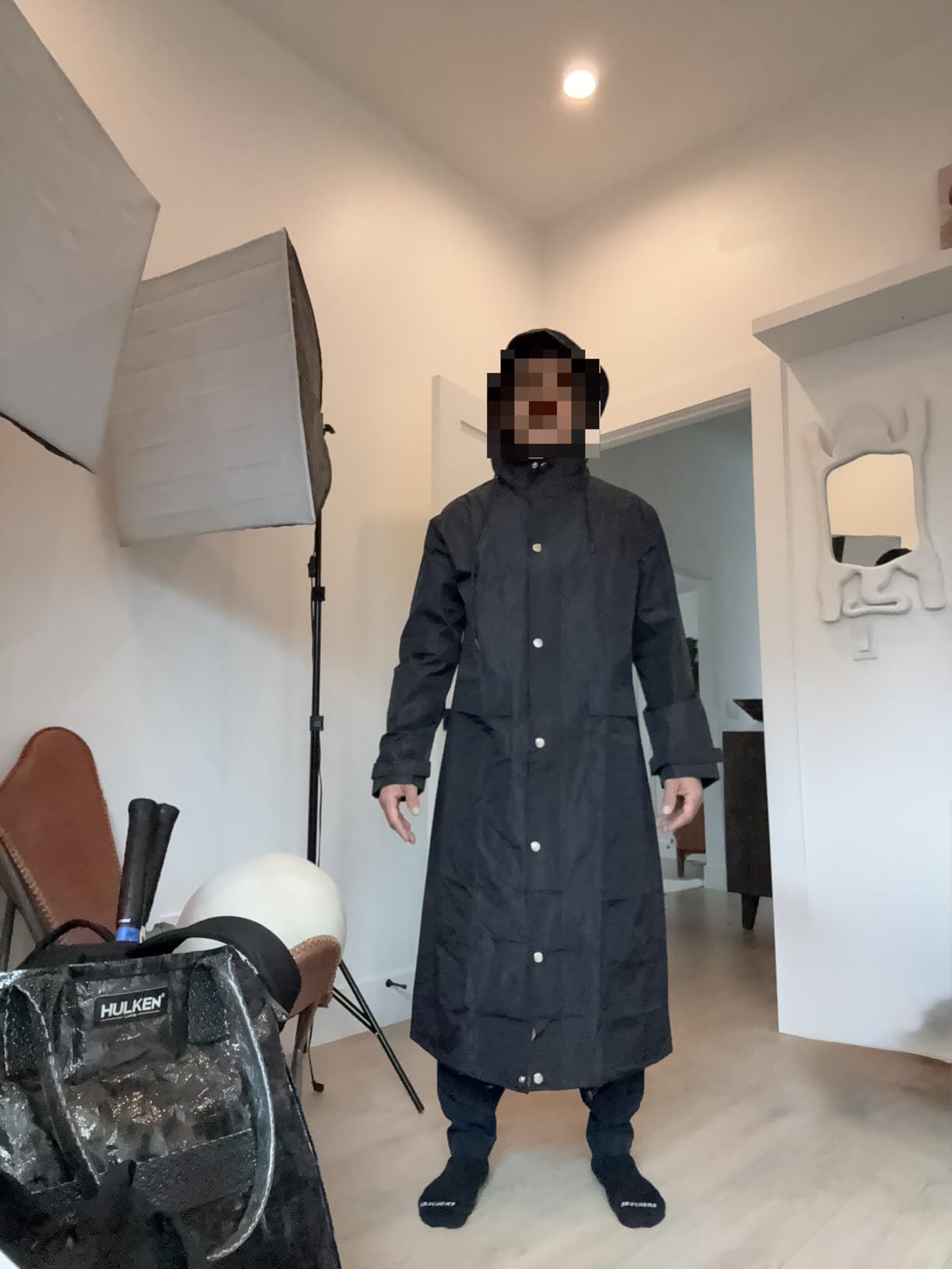 COOFANDY Long Rain Coats for Men Waterproof Trench Jacket with Hood customer photo 1