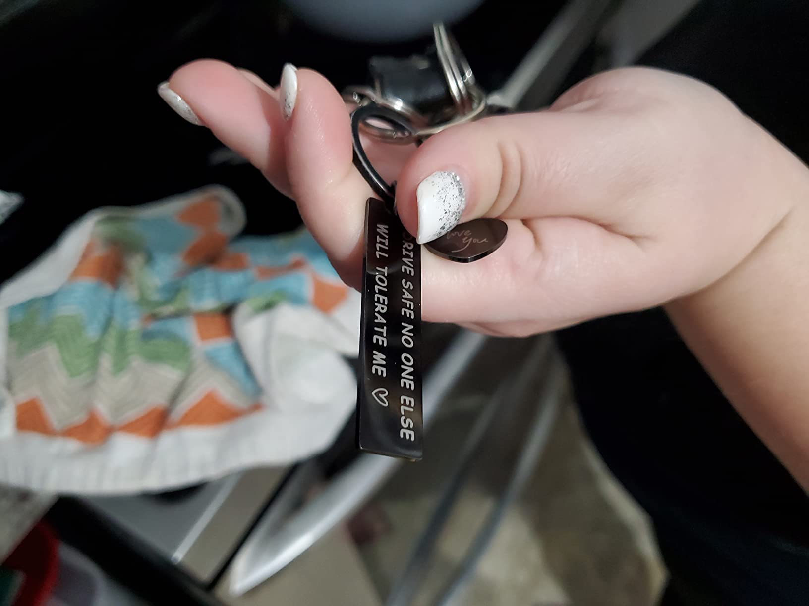 isiyu Drive Safe Keychain for Him I Love You Gifts for Husband from Wife customer photo 2
