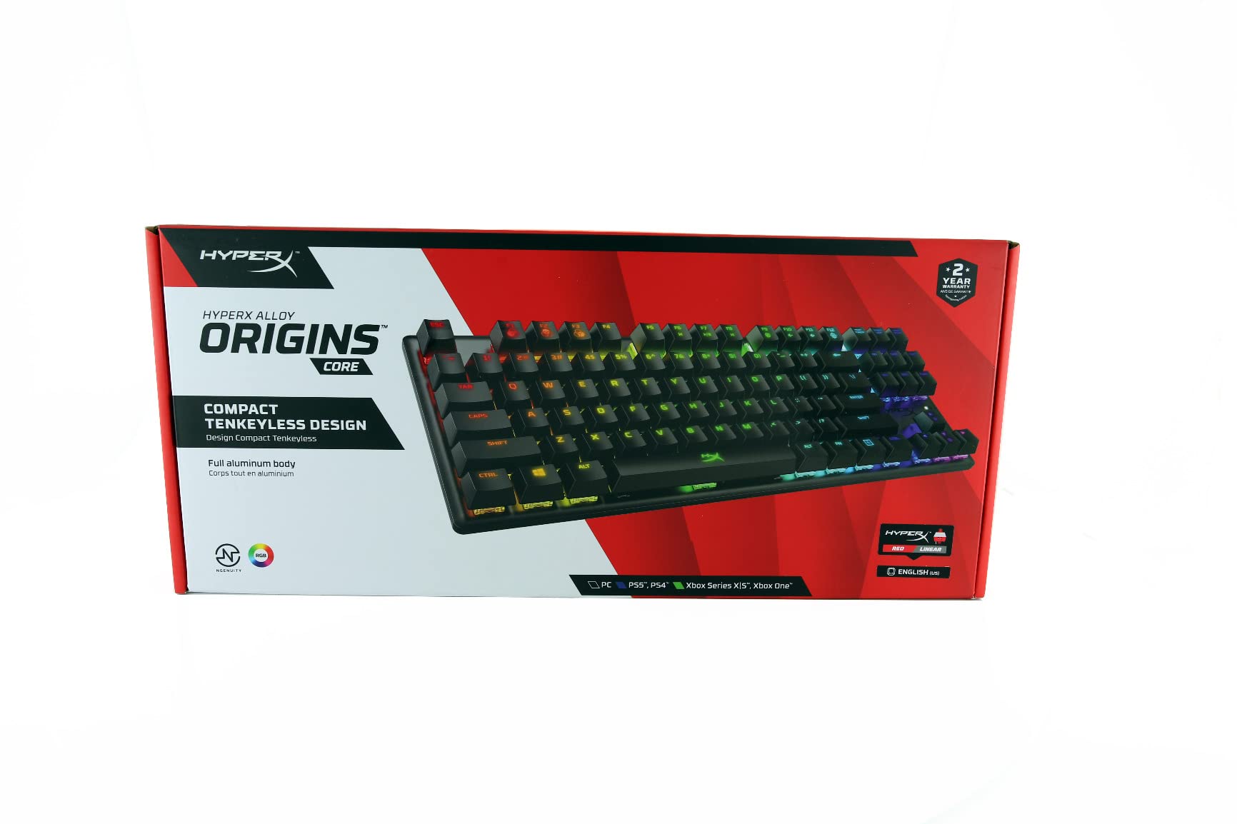 HyperX Alloy Origins Core - Tenkeyless Mechanical Gaming Keyboard, Software Controlled Light & Macro Customization, Compact Form Factor, RGB LED Backlit, Tactile HyperX Aqua Switch,Black customer photo 1