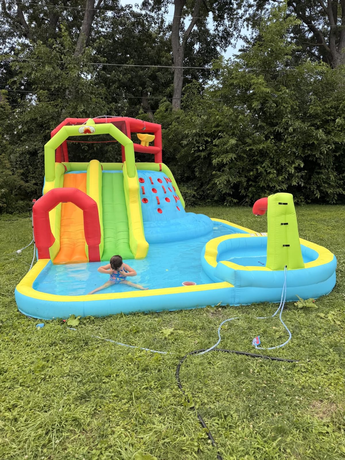 WELLFUNTIME Inflatable Water Slide Park, Bouncy Castle with Deep Pool, 191 x 157.5 x 100 Inch, Jumping Castle with Air Blower customer photo 1