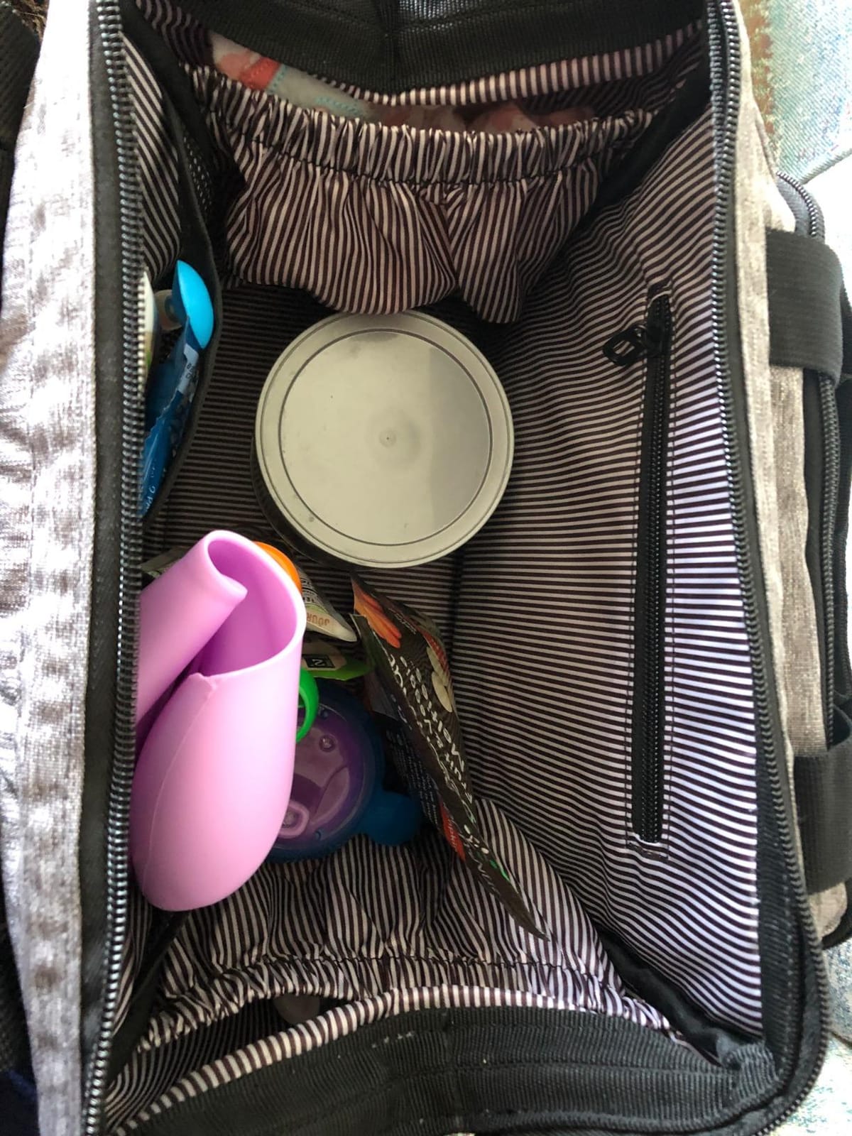 Hap Tim Diaper Bag Backpack,Large Capacity Travel Back Pack Maternity Baby Nappy Changing Bags, Double Compartments with Stroller Straps,Waterproof,Grey Black(US7340-GB) customer photo 1