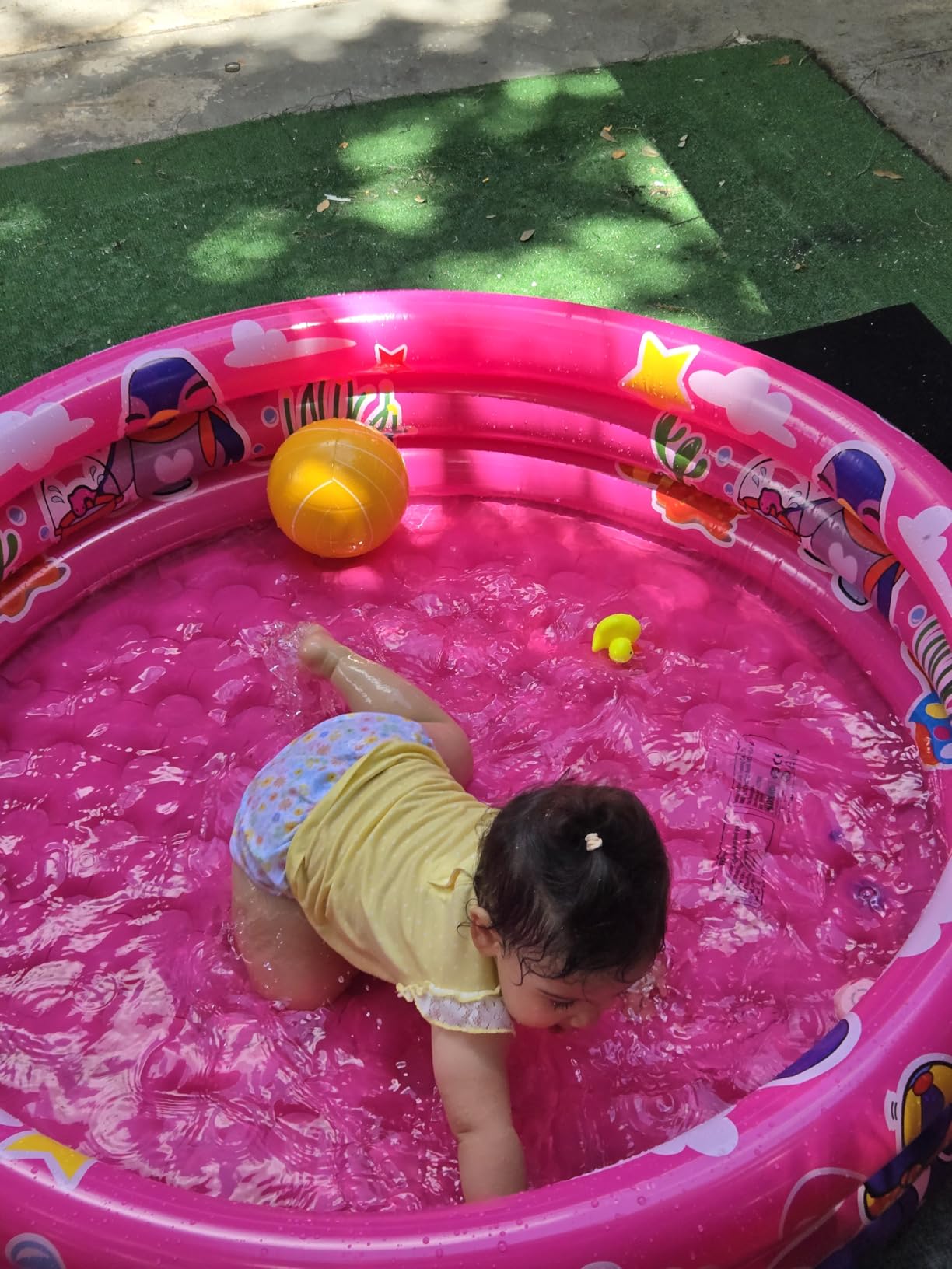 3 Rings Kiddie Pool for Toddler, 48”X12”,Kids Swimming Pool, Inflatable Baby Ball Pit Pool, Small Infant Pool (Blue) customer photo 2