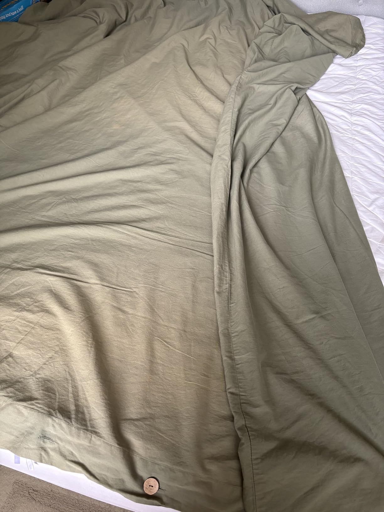 JELLYMONI 100% Washed Cotton Striped Duvet Cover Set Queen, Linen-Like customer photo 1