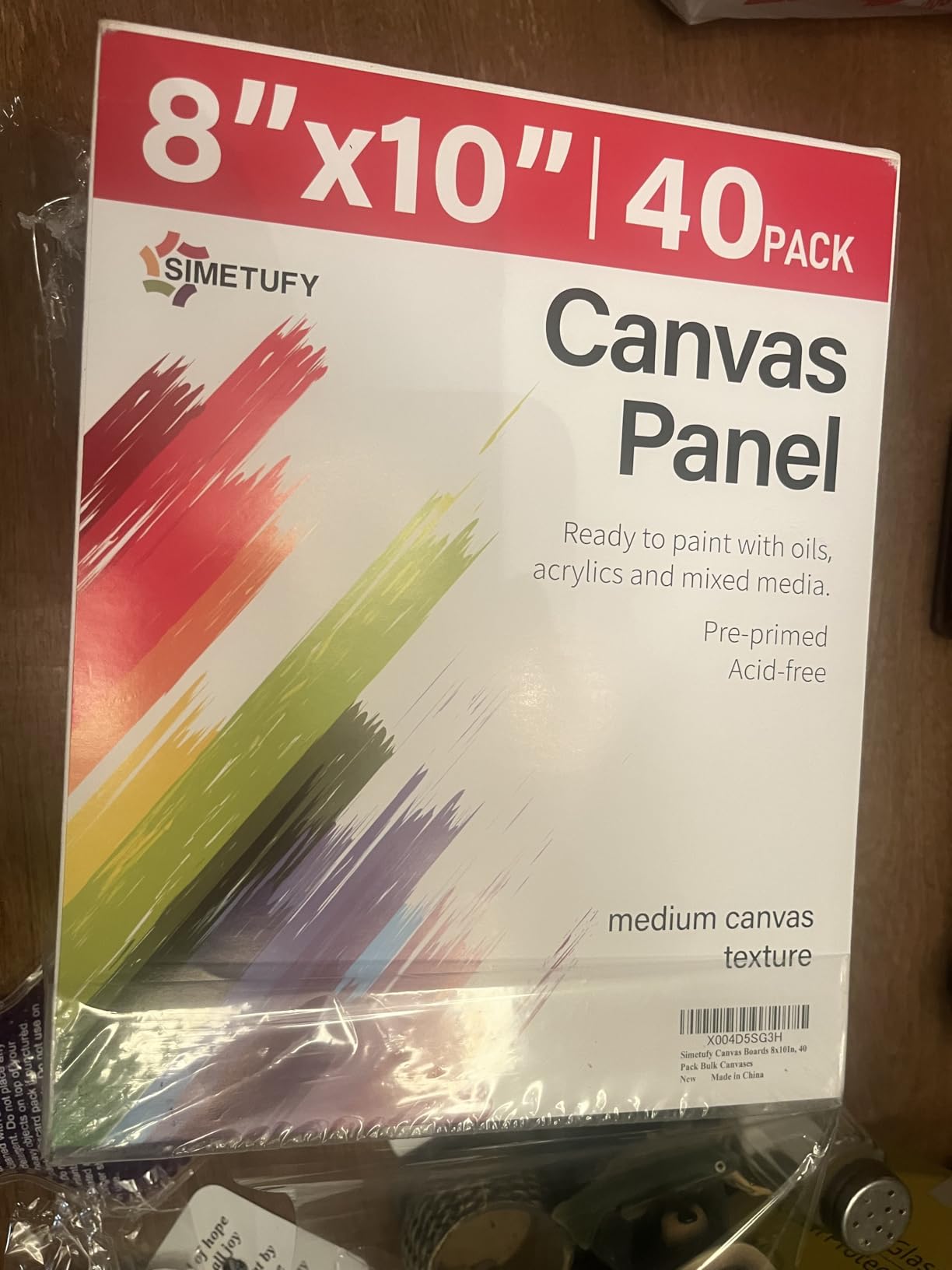 Simetufy Canvas Boards for Painting 52 Pack 8 x 10 Inch Blank Flat Canvas Panels 100% Cotton Pre-Primed for Acrylic & Oil Paint, Art Supplies for Kids & Adults customer photo 2