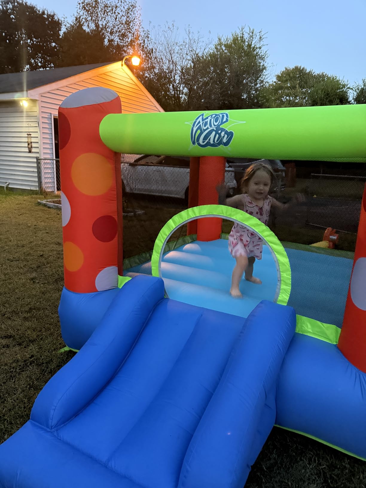 ACTION AIR Bounce House, Inflatable Bounce House with Air Blower, Bouncy Castle with Durable Sewn and Extra Thick, Family Backyard Jump House, Great Gift for Kids customer photo 1