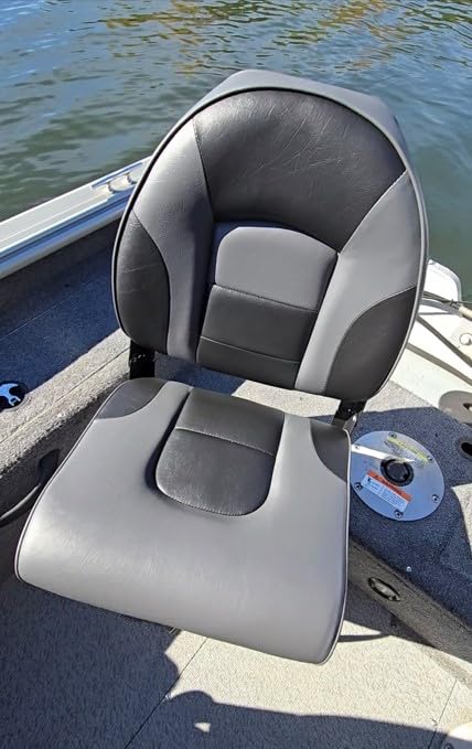 NORTHCAPTAIN Deluxe A Pair of Marine High Back Folding Boat Chair Fishing Boat Seat,for Fishing, Bass/Jon/Pontoon Boat Chairs, 4 Mounting Screws Included customer photo 1