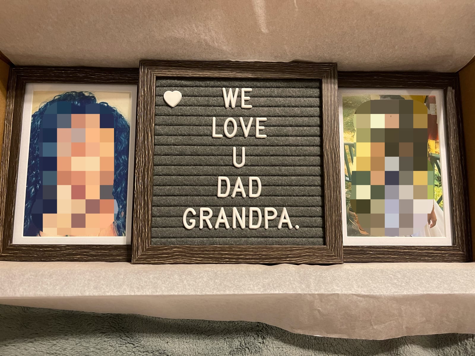 Personalized Grandparents Picture Frame Gift from Grandkids – Custom Photo Frame for Grandpa, Pop Pop, Poppy, Grandad, Gramps, Papaw – Double Picture Frame with Letter Board customer photo 2