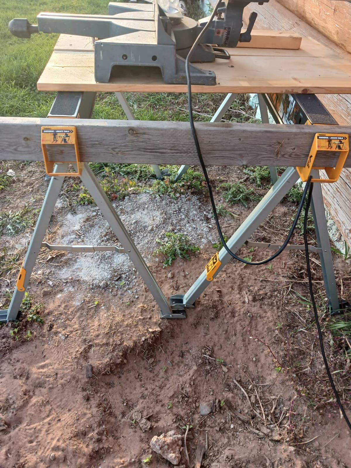 ToughBuilt - Folding Sawhorse & Jobsite Table, 2-Pack, TB-C550-2 | 2-Pack, , 2,200 Lb. Combined Capacity, Adjustable 2x4 Support Arms, All-Steel Frame, Powder-Coated Finish, Folding Design customer photo 2