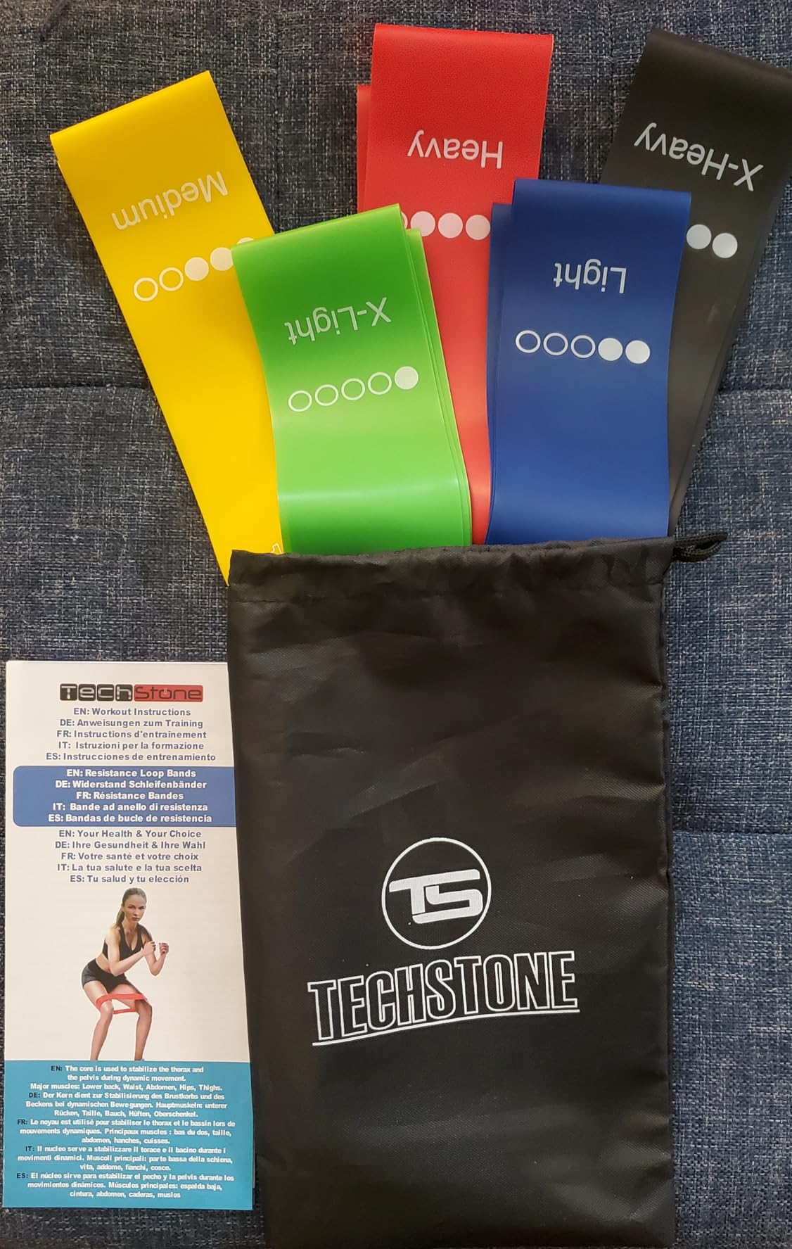TechStone Resistance Bands Set – 5 Levels Loop Exercise Bands for Men & Women, Elastic Workout Bands for Home Gym, Training, Yoga & Fitness, Carry Bag Included customer photo 2