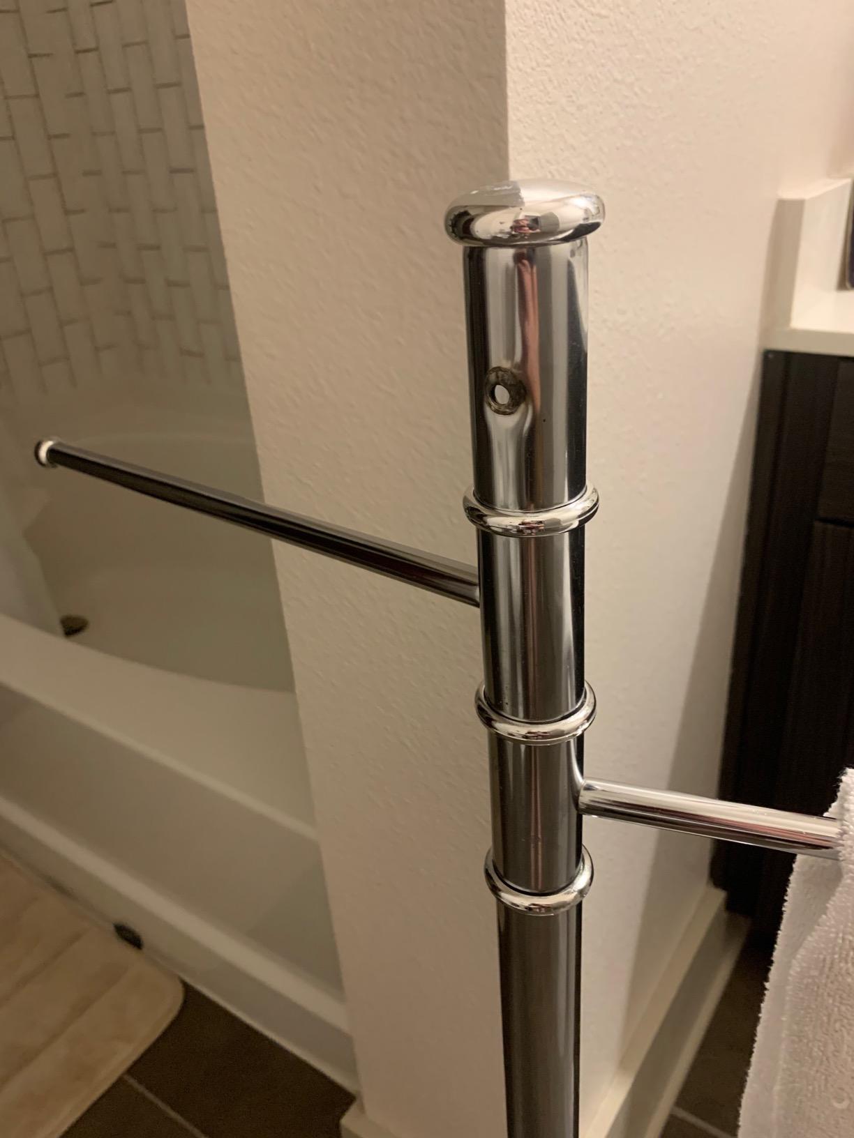 MyGift 40 Inch Black Metal Standing Towel Rack with 3 Swivel Arms customer photo 2