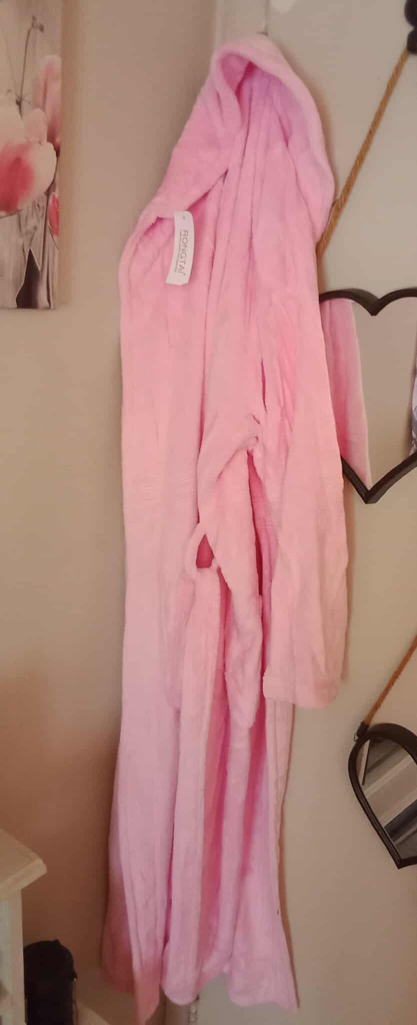 RONGTAI Womens Bathrobe Ladies Fleece Plush Warm Long Robes Fleece Nightgown Sleepwear customer photo 1