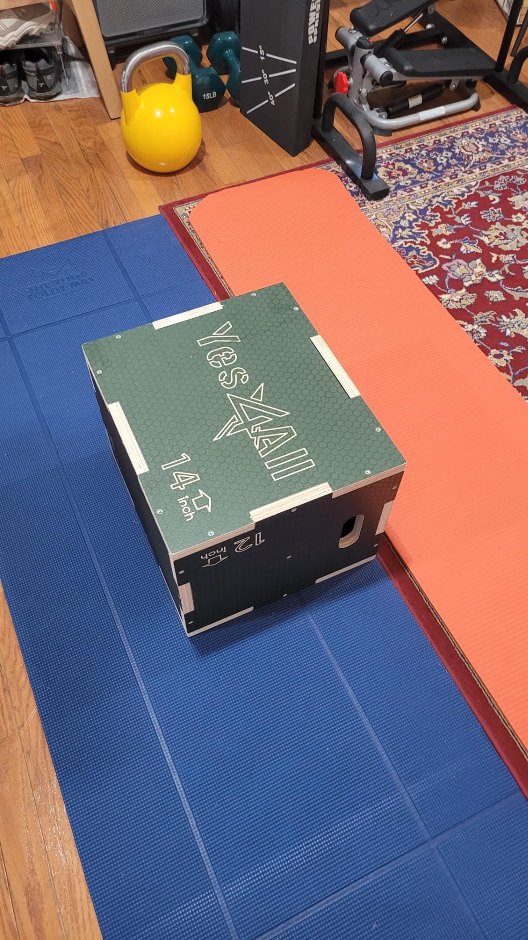 Yes4All 3 in 1 Non-Slip Wooden Plyo Box, Step Up Box for Workout, Plyometric Jump Box for Skipping, Jumping, Lunges, Squats, Dips customer photo 2