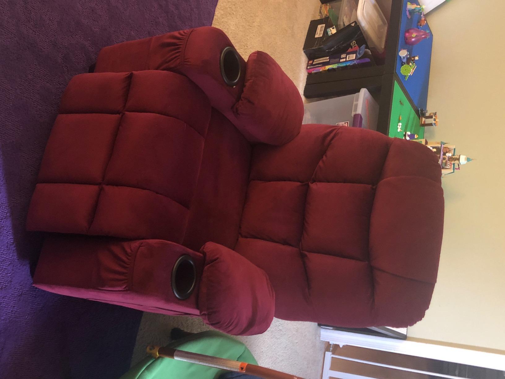 MCombo Big Kids Recliner for Ages 3+, Toddlers Recliner 7355 Velvet, Grey customer photo 1