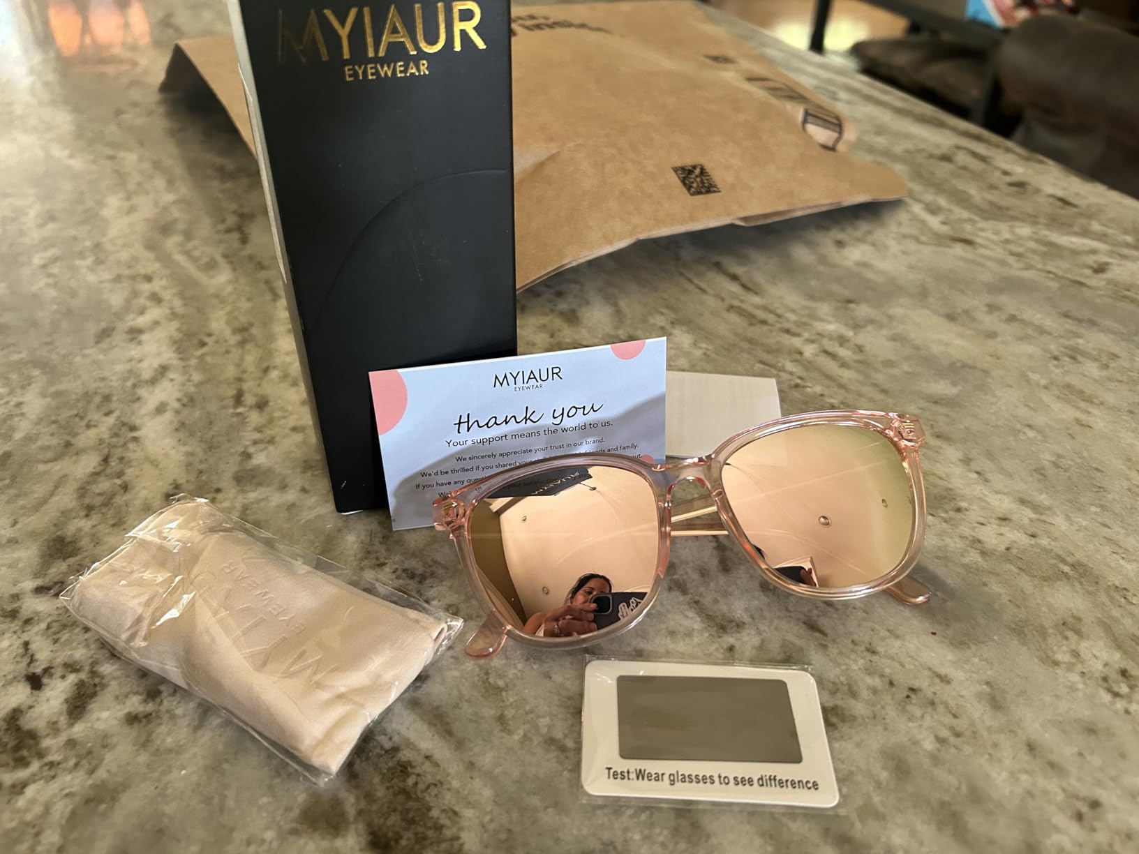 Myiaur Polarized Sunglasses for Women with UV400 Protection Mirrored Lens customer photo 2