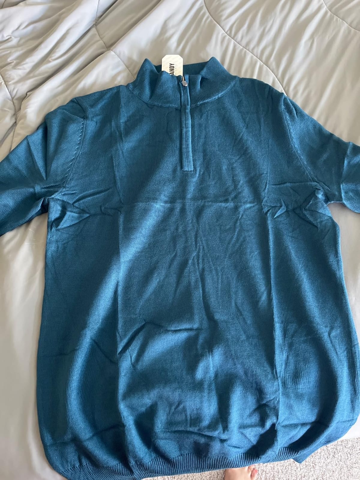 COOFANDY Men's Quarter Zip Up Sweaters Slim Fit Lightweight Mock Pullover customer photo 1