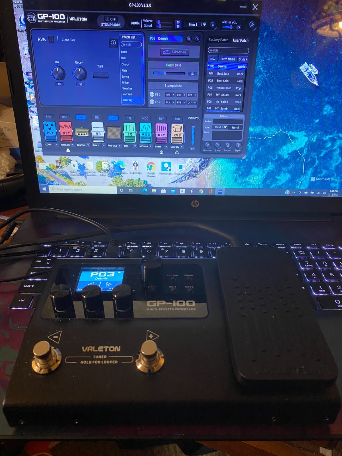 Valeton GP-100 Guitar Bass Amp Modeling IR Cabinets Simulation Multi Language Multi-Effects with Expression Pedal Stereo OTG USB Audio Interface (BLACK) customer photo 1