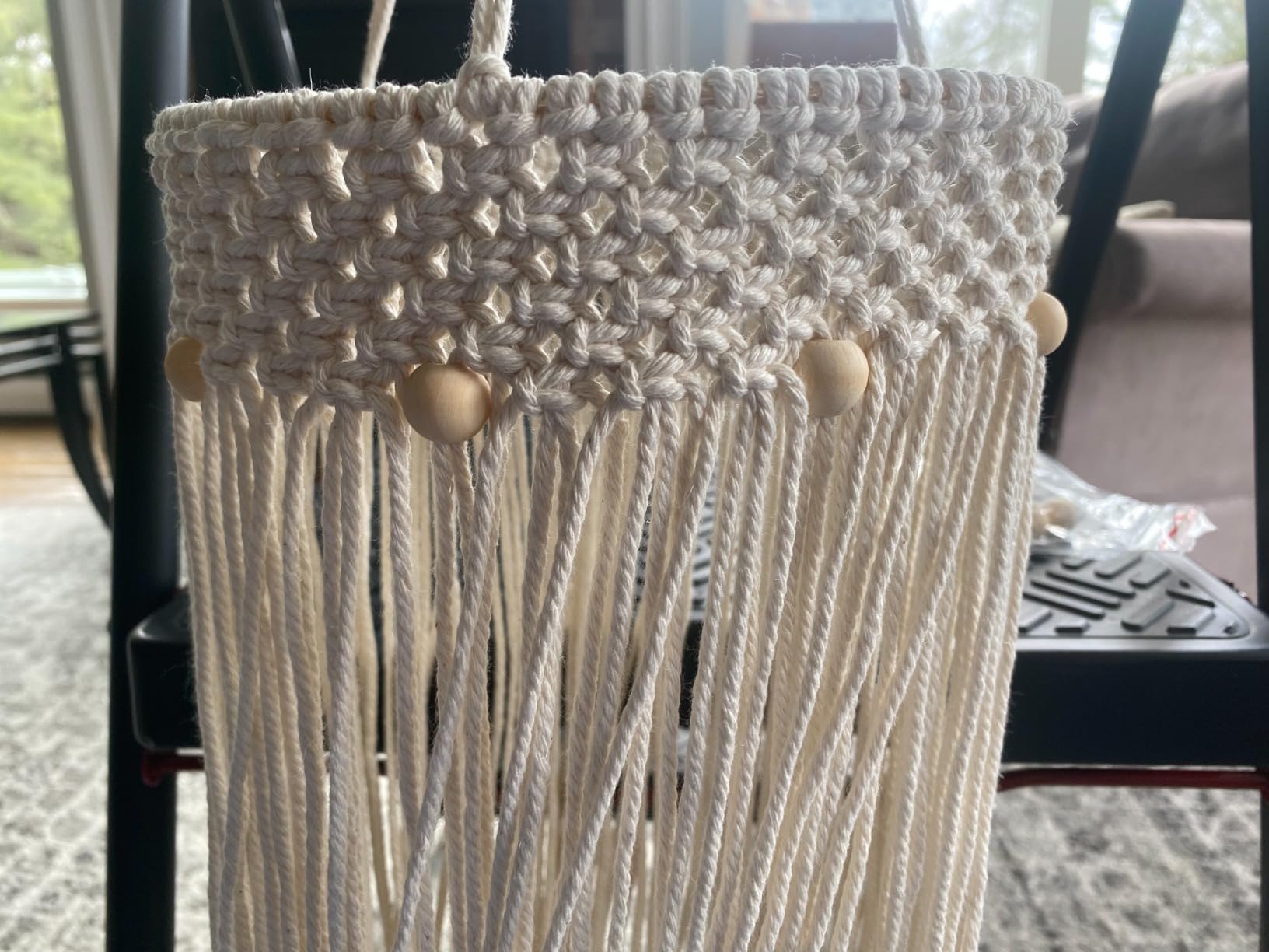 119pcs Macrame Kits for Starter 3mm x 109Yards Natural Cotton Macrame Cord with 100pcs Wooden Beads,10pcs Wooden Rings,Wooden Sticks,Metal Rings,S Hooks Macrame Supplies for Plant Hangers customer photo 2