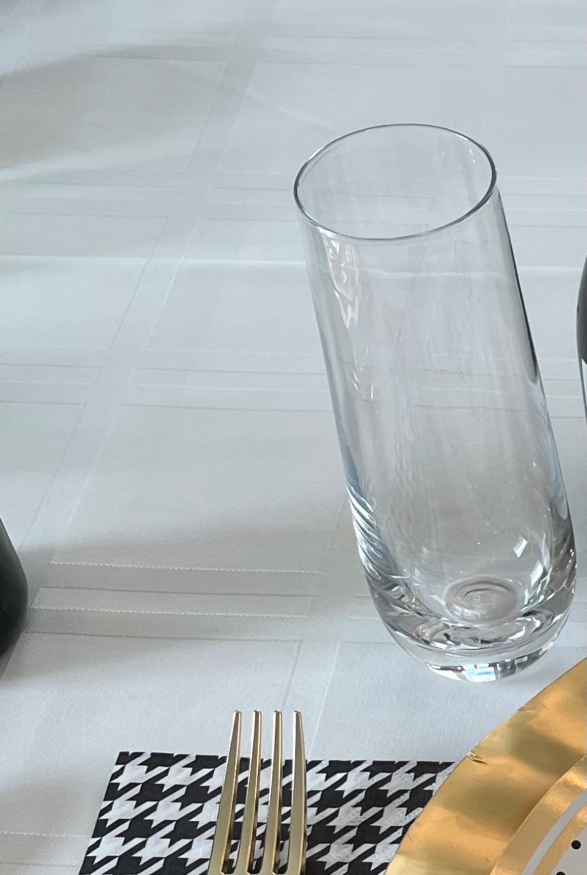 JoyJolt Milo Stemless Champagne Flutes Set of 8 Crystal Glasses. 9.5oz Prosecco Wine Flute, Mimosa Glasses, Cocktail Glass Set, Water Highball Glass, Bar Glassware customer photo 1