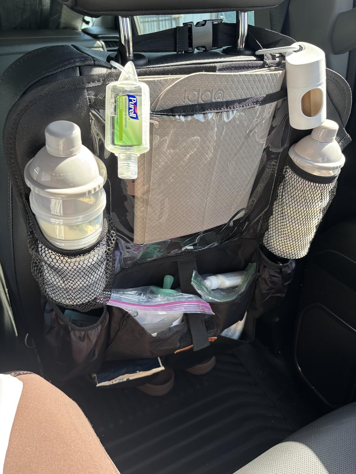 SURDOCA Upgraded Car Organizer with 11-inch Tablet Holder, 8 Pockets, Car Seat Protector for Road Trips - Car Storage and Organizers for Kids customer photo 2