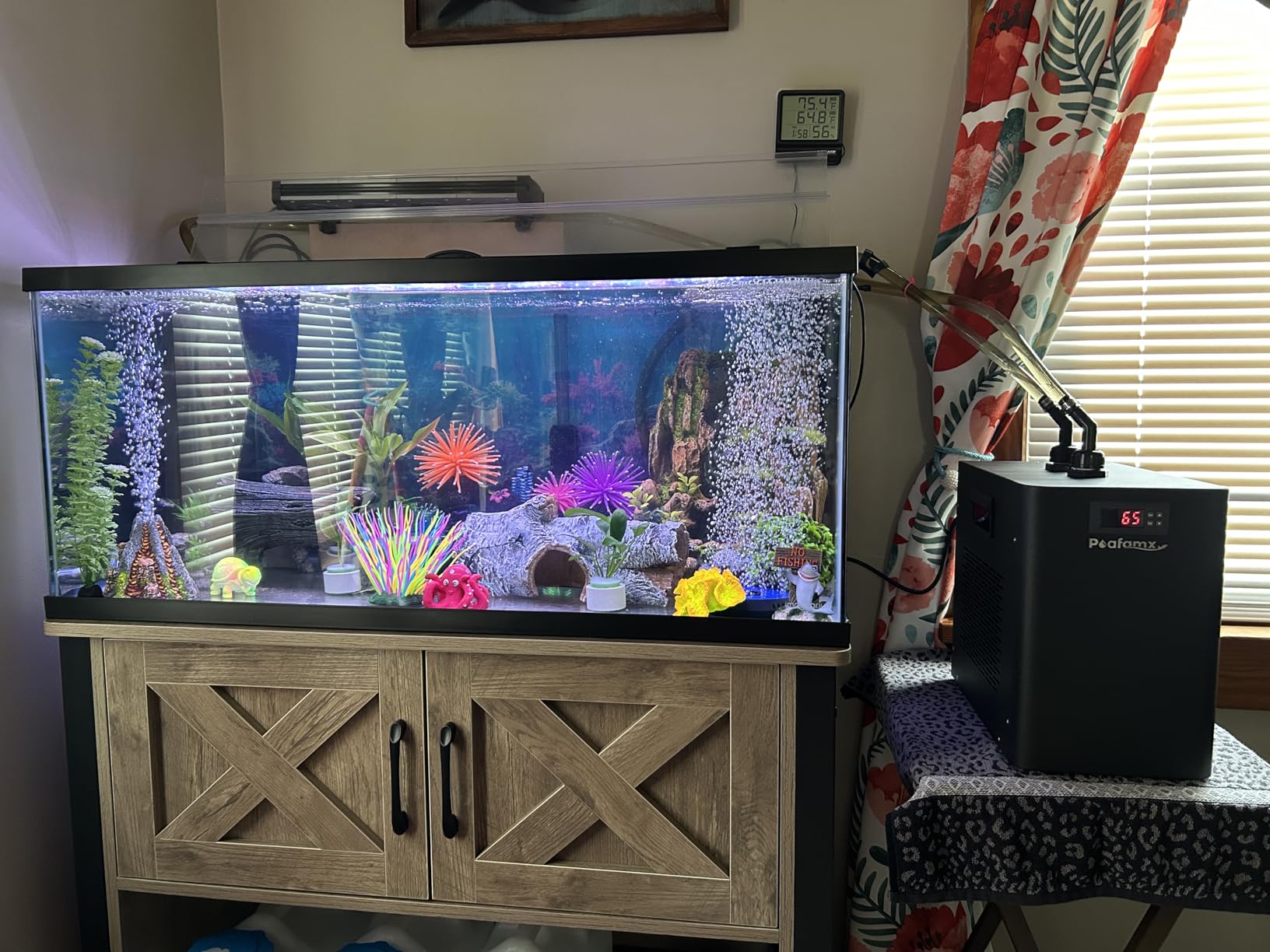 Poafamx 42gal Aquarium Chiller 1/10 HP Ultra Quiet Compressor Water Chiller | with Pump & Tubing, for Axolotl Jellyfish Hydroponics System Coral Reef Tank, 160L Freshwater Saltwater Cooling System 110V customer photo 1