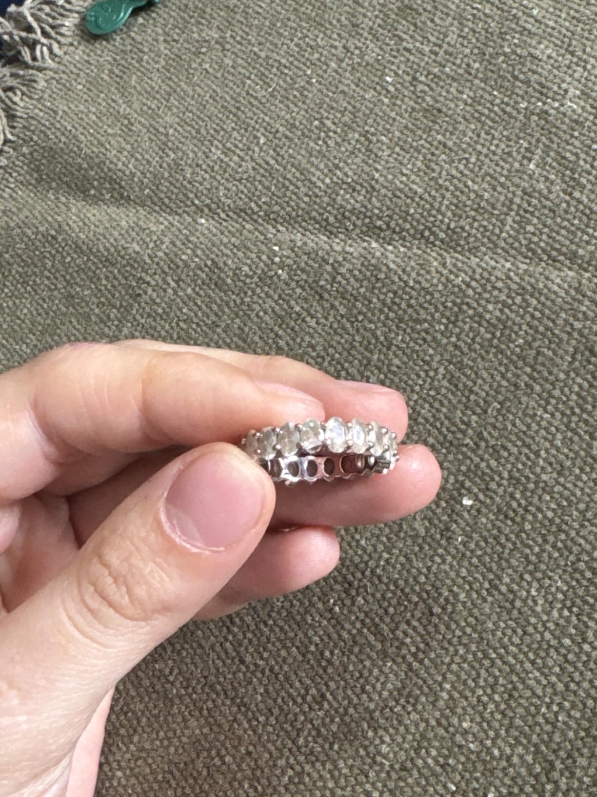 PAVOI 14K Gold Plated Eternity Ring for Women - Statement CZ Wedding Band | Stackable Band with Oval Cubic Zirconia - Love Engagement Trendy Bridal Jewelry customer photo 2