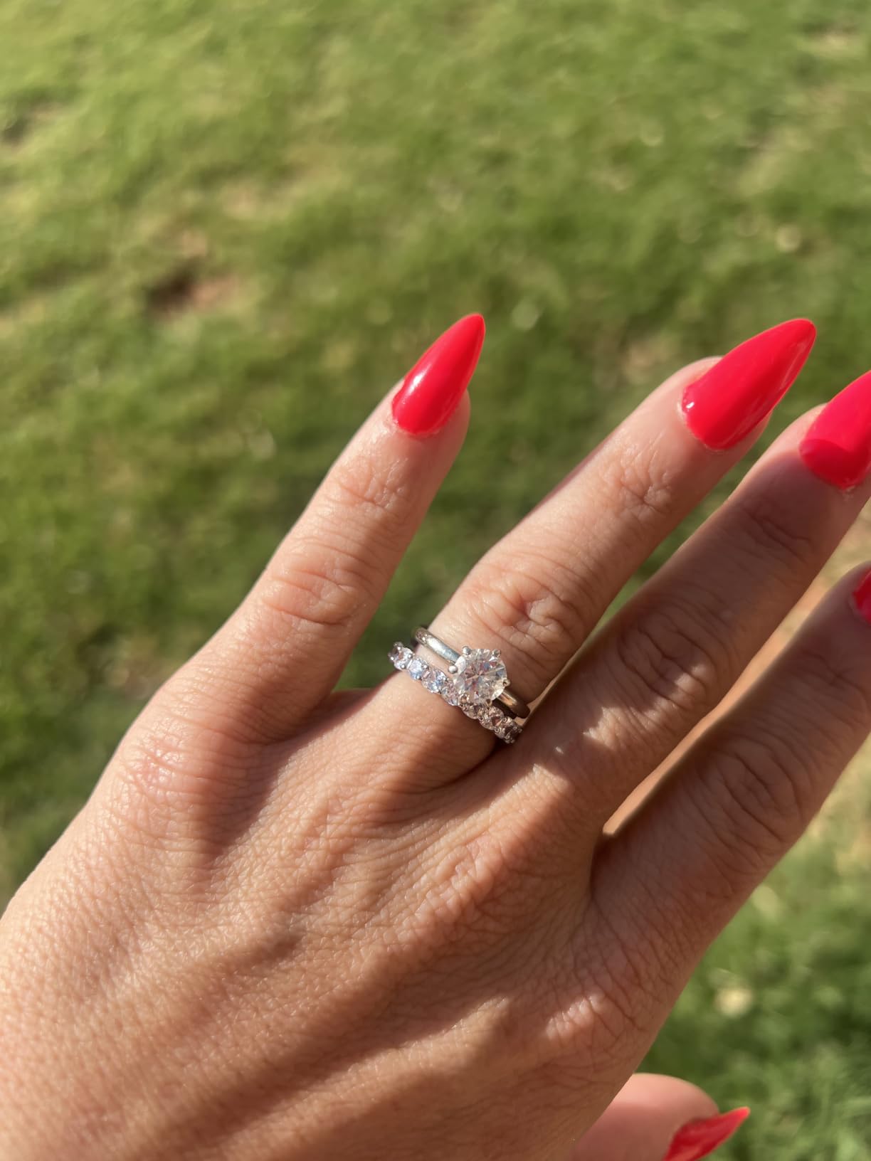 PAVOI 14K Gold Plated Eternity Ring for Women, Stackable Love Wedding Band customer photo 2