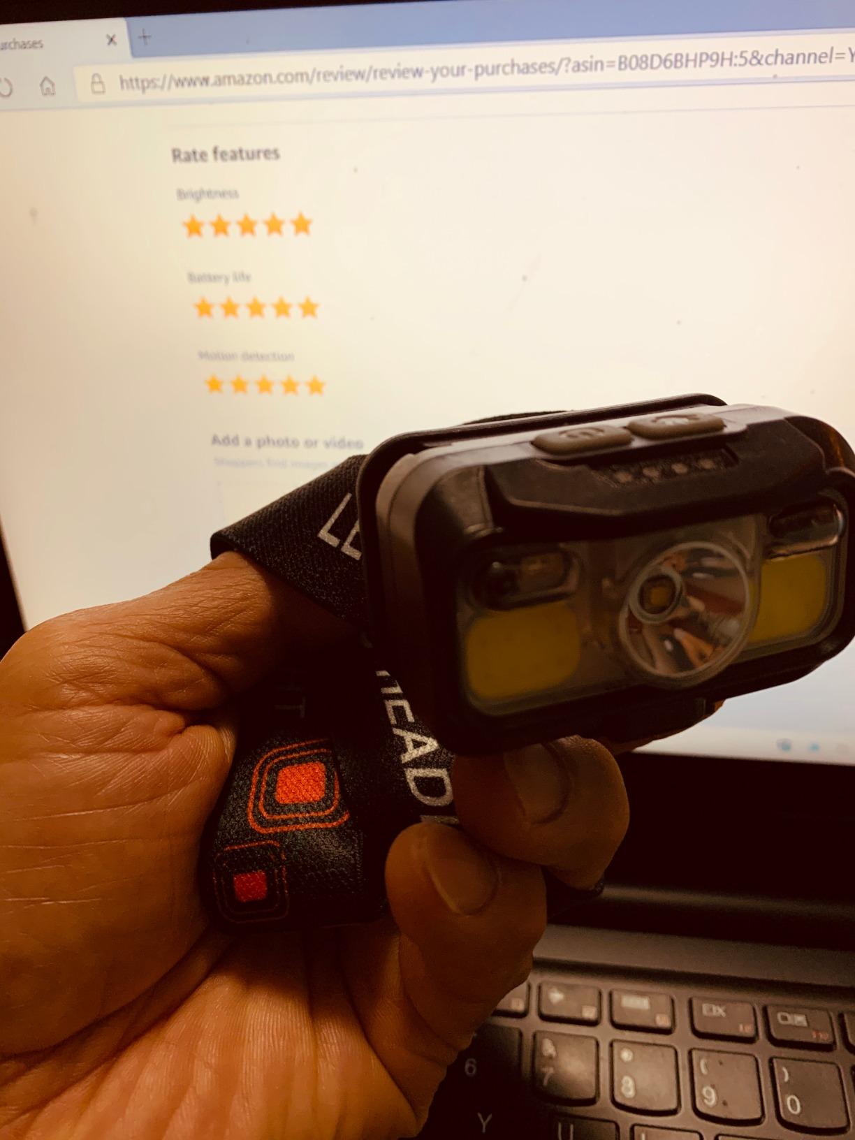 LHKNL Headlamp Rechargeable, Lumen Super Bright Head Lamp Flashlight 2-Pack customer photo 2