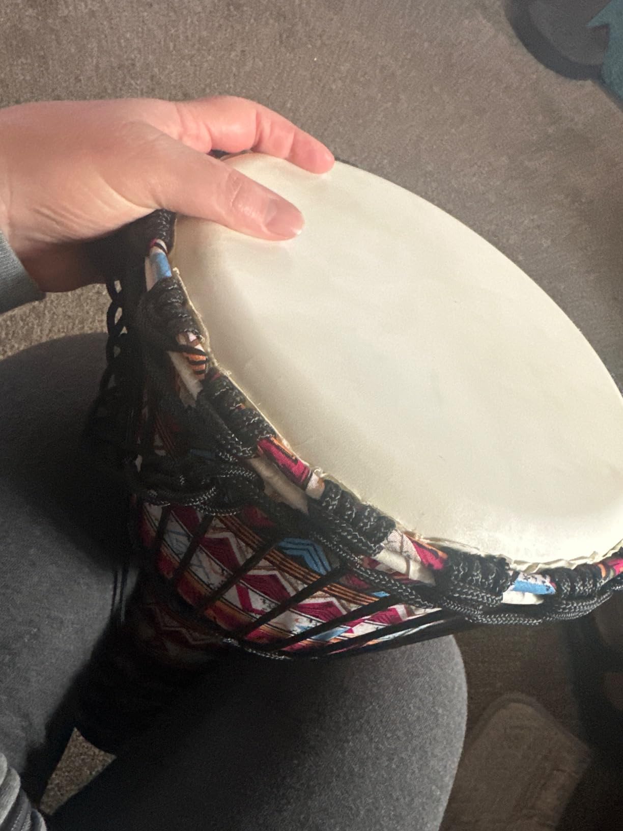 Djembe Drum, AKLOT African Drum Hand-Carved 8 inches Mahogany Goatskin Drumhead for Adults Starter Beginners customer photo 1